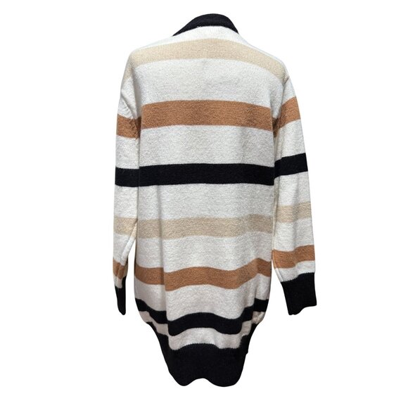 NEW LuLaRoe Womens XS Longline Open Front Cardigan Sweater Striped Knit Pockets - Picture 4 of 9